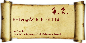 Hrivnyák Klotild névjegykártya